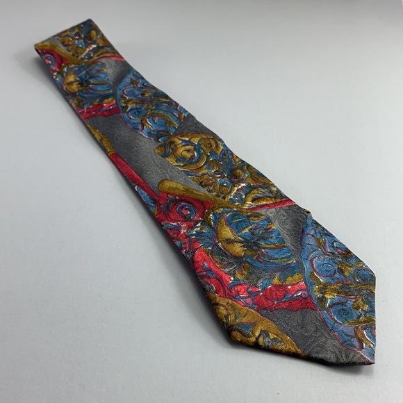 Stanley Blacker Gray Abstract Men’s Tie 4" x 60" - Picture 2 of 3